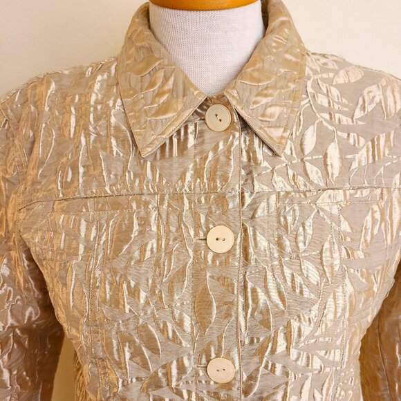 Coldwater Creek Gold Lightweight Short Dressy Jacket - Picture 6 of 8